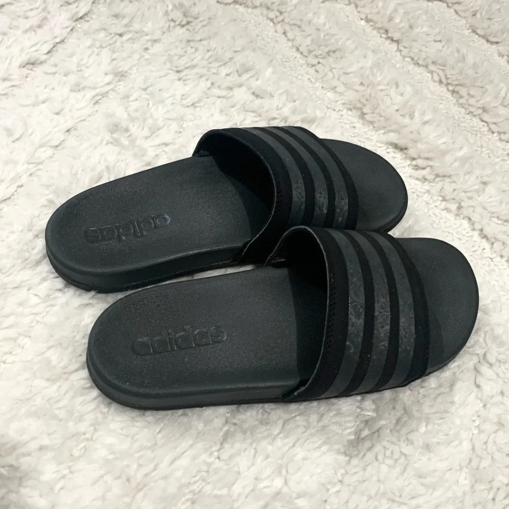 adidas Adilette Cloudfoam Comfort Slides Sandals Black/Grey Size 6 - Picture 7 of 10